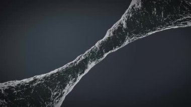 Soyut su akışı animasyon arka plan. Yumuşak ve nazik akışı dijital simülasyon. Güzel su akışı. Gri arka plan