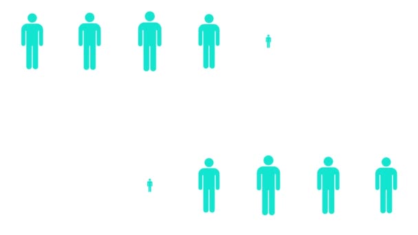 Infográfico Homens Mídia Social Animação Ícone Homem Azul Imagens Renderização — Vídeo de Stock