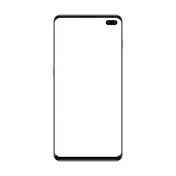 Gerçekçi vektör çizim görüntü trendy smartphone mockup ince çerçeveleri ve boş ekran üzerinde şeffaf arka plan izole.