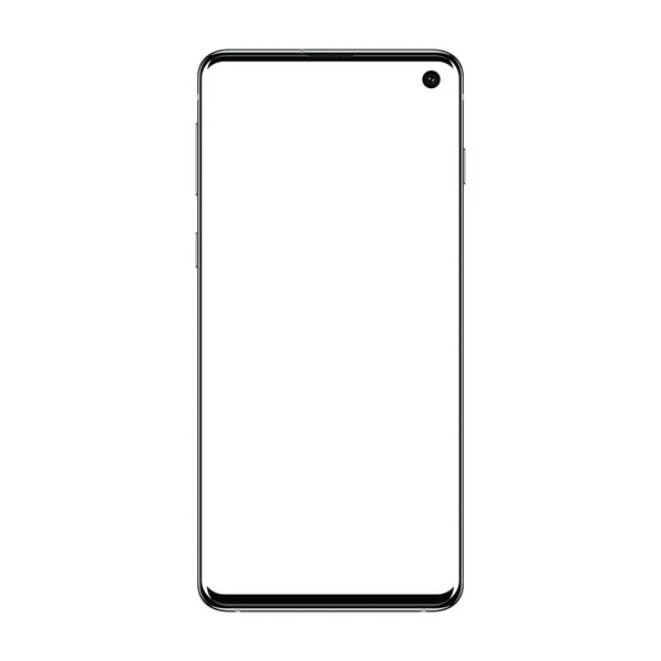 Gerçekçi vektör çizim görüntü trendy smartphone mockup ince çerçeveleri ve boş ekran üzerinde şeffaf arka plan izole.