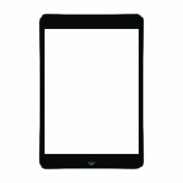 Vektör mockup trendy 10,5 inç siyah tablet üzerinde şeffaf arka plan izole. Boş ekran.