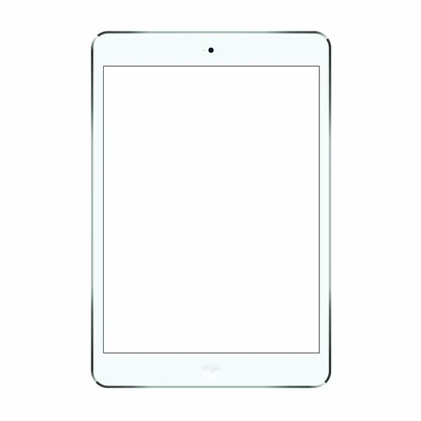 Vektör mockup trendy 10,5 inç beyaz tablet üzerinde şeffaf arka plan izole. Boş ekran.