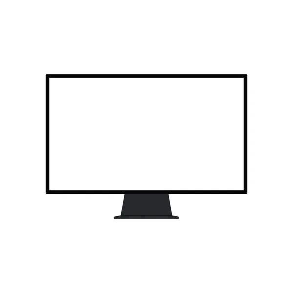 Modern siyah bilgisayar monitöründe boş ekran şeffaf bir arka plan ile. Mockup vektör çizim.