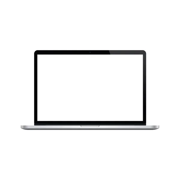 Saydam bir arka plan boş ekran ile gerçekçi Gümüş Siyah defter. Ölçeklenebilir Laptop. Proje, sunum için kullanabilirsiniz. Modaya uygun aygıt sahte vektör yukarı. — Stok Vektör