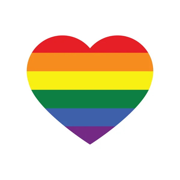 Beyaz bir arka plan üzerinde Lgbt topluluk işareti izole vektör simge gökkuşağı kalp. LGBT gurur sembolü