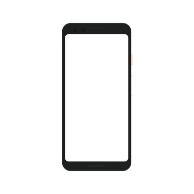 Realistic mock up of a trendy smartphone or camera phone with blank screen isolated on transparent background. Vector EPS10