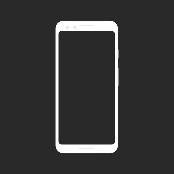 Platte stijl mock-up van een trendy XL witte smartphone of camera telefoon met leeg scherm geïsoleerd op transparante achtergrond. Vector Eps10 — Stockvector