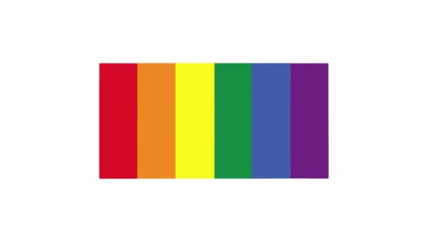 Rainbow Lgbt Motion Graphic Inglês Bandeira Orgulho Lgbt Transforma Sinal — Vídeo de Stock