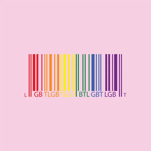 Gökkuşağı renklerinde barkod simgesi. LGBT gurur sembolü. Vektör çizimi.