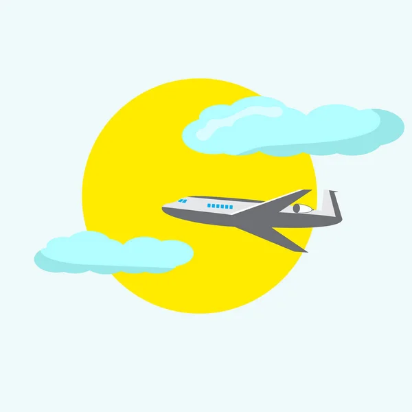 Avión Vuela Cielo Cielo Despejado — Vector de stock