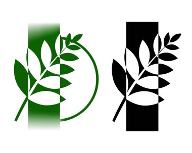 geometrik şekil doğada kavramı. yeşil ve siyah otlar