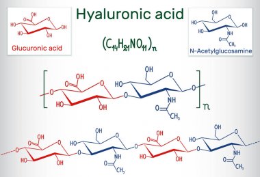 Hyaluronik asit Ha, hyaluronate, hyaluronan makromolekül. Hyaluronik asit Ha, N- asetilglukozamin ve D-glukuronik asit in tekrarlayan disaccharide birimlerinden oluşan viskoelastik biyomalzemedir.
