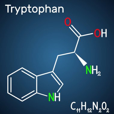 Triptofan, Trp veya W amino asit molekülü, proteinlerin biyosentezinde kullanılır. Bebeklerde büyüme ve erişkinlerde azot dengesi için gereklidir..