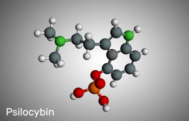 Psilosibin alkaloid molekülü. Bu doğal psychedelic prodrug olduğunu