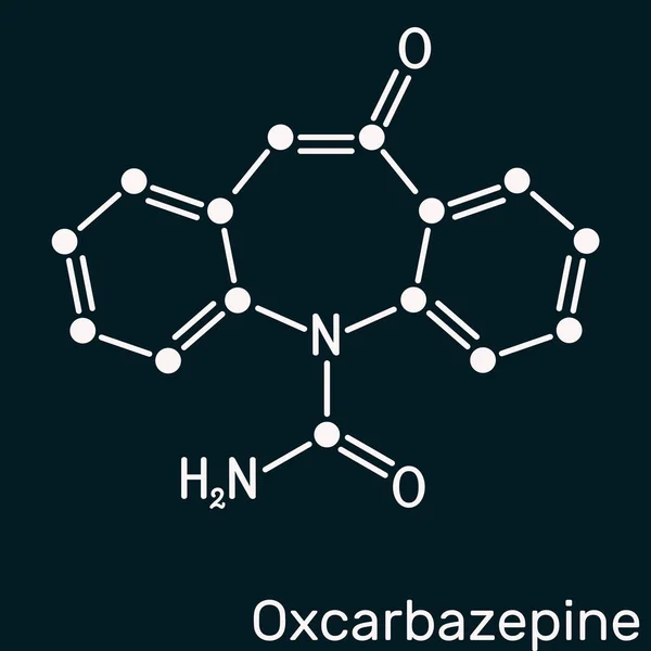 Окскарбазепин Молекула C15H12N2O2 Противоэпилептический Противосудорожный Препарат Используемый Лечении Судорог Эпилепсии — стоковое фото