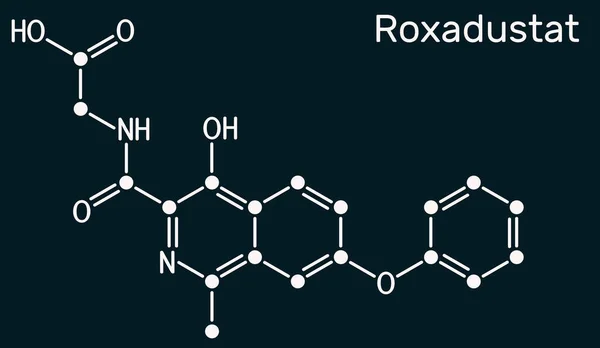 Molécula Roxadustat Inhibidor Prolil Hidroxilasa Estimula Producción Hemoglobina Glóbulos Rojos — Foto de Stock