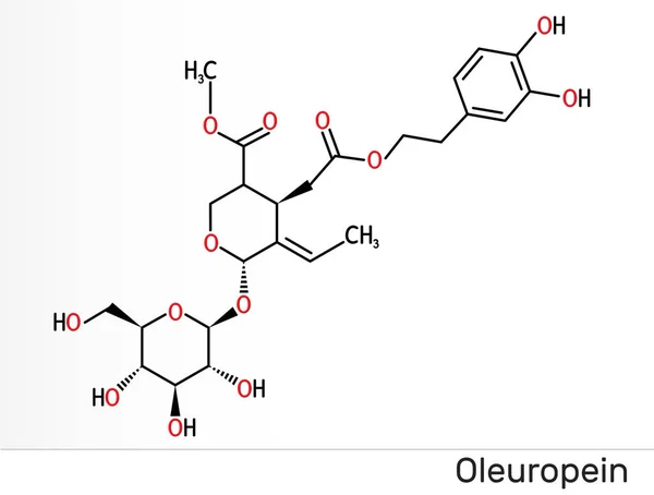 Oleuropeína Catecol Molécula Glucósido Tiene Papel Como Metabolito Vegetal Antiinflamatorio — Foto de Stock