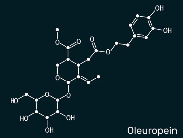 Oleuropeína Catecol Molécula Glucósido Tiene Papel Como Metabolito Vegetal Antiinflamatorio — Foto de Stock