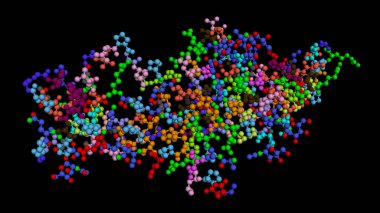 Human chorionic gonadotropin, hCG, placental hormone. PDB:1HRP . Glycoprotein hormone is used in pregnancy test. Illustration. 3D rendering clipart