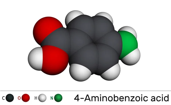 Αμινοβενζοϊκό Οξύ Αμινοβενζοϊκό Οξύ Μόριο Paba Είναι Απαραίτητο Θρεπτικό Συστατικό — Φωτογραφία Αρχείου