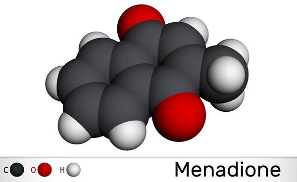 Menadiona Menaftona Molécula Provitamina Llama Vitamina Modelo Molecular Renderizado — Foto de Stock