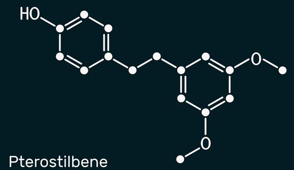 Pterostilbene Molécula Estilbenoide Tiene Papel Como Metabolito Antioxidante Agente Antineoplásico — Foto de Stock