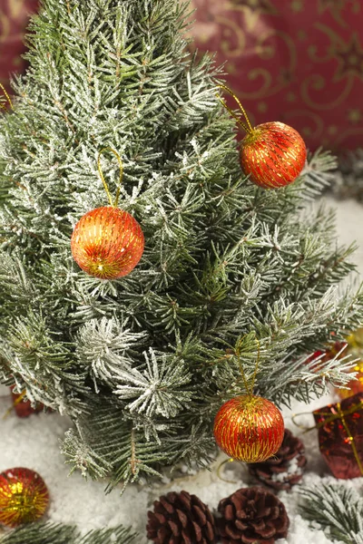 Jouets Nouvel Sous Sapin Noël Dans Neige — Photo