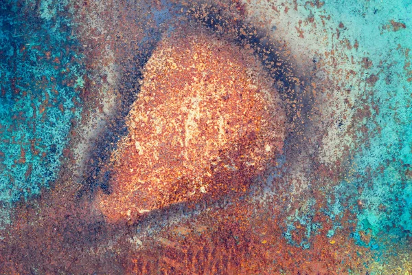 Ржавая Металлическая Поверхность Пилинговой Краской Фон — стоковое фото
