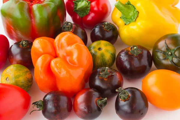 Red Tomatoes White Background Close Top View Royalty Free Stock Photos