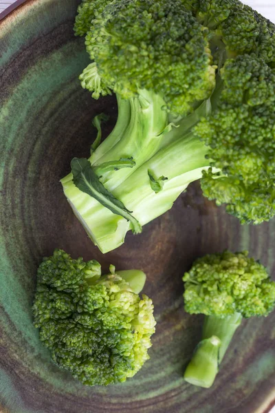 Broccoli kål närbild. Uppifrån och — Stockfoto