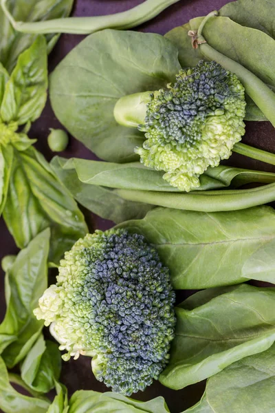 Sayuran hijau sehat: brokoli dan selada — Stok Foto