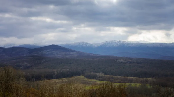 Gloomy Autumn Day Mountains — Stock Photo, Image