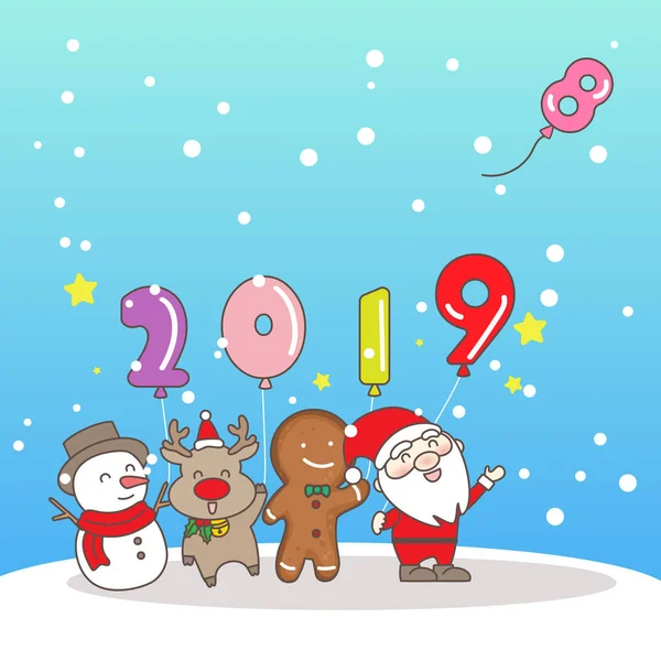 Merry Christmas Happy New Year 2019 Number Stock Illustration