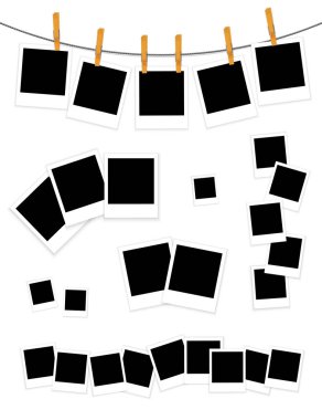 Fotoğraf çerçeveleri beyaz arka plan vektör ayarla