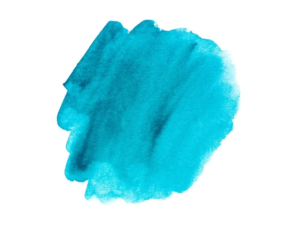 Mancha Azul Aquarela Abstrato Isolado Fundo Branco — Fotografia de Stock