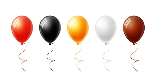 Beyaz arka plan vektör izole Cadılar Bayramı için renkli balonlar ayarla