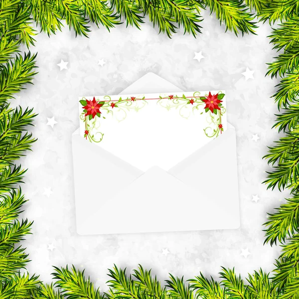 Weihnachten Hintergrund Vektor Mit Umschlag — Stockvektor