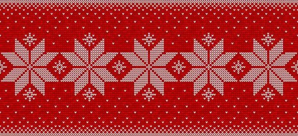 Vermelho Branco Natal Sem Costura Fundo Padrão Com Flocos Neve — Vetor de Stock