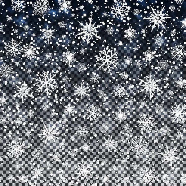 Χιόνι Που Υπάγονται Απομονώνονται Διαφανές Φόντο Χριστούγεννα Αφηρημένα Φόντο Εικονογράφηση — Διανυσματικό Αρχείο