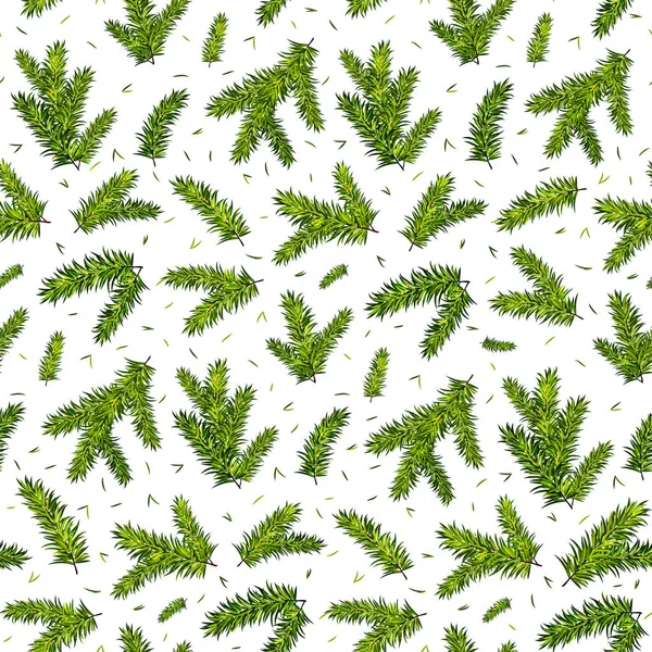 Weihnachtsbaum Zweige Nahtlosen Muster Hintergrund Vektorillustration — Stockvektor