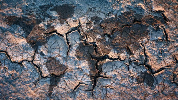 Mapa Del Mundo Con Textura Suelo Seco Agrietado — Foto de Stock