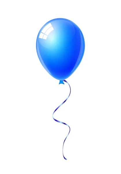 Balão Azul Isolado Vetor Fundo Branco — Vetor de Stock
