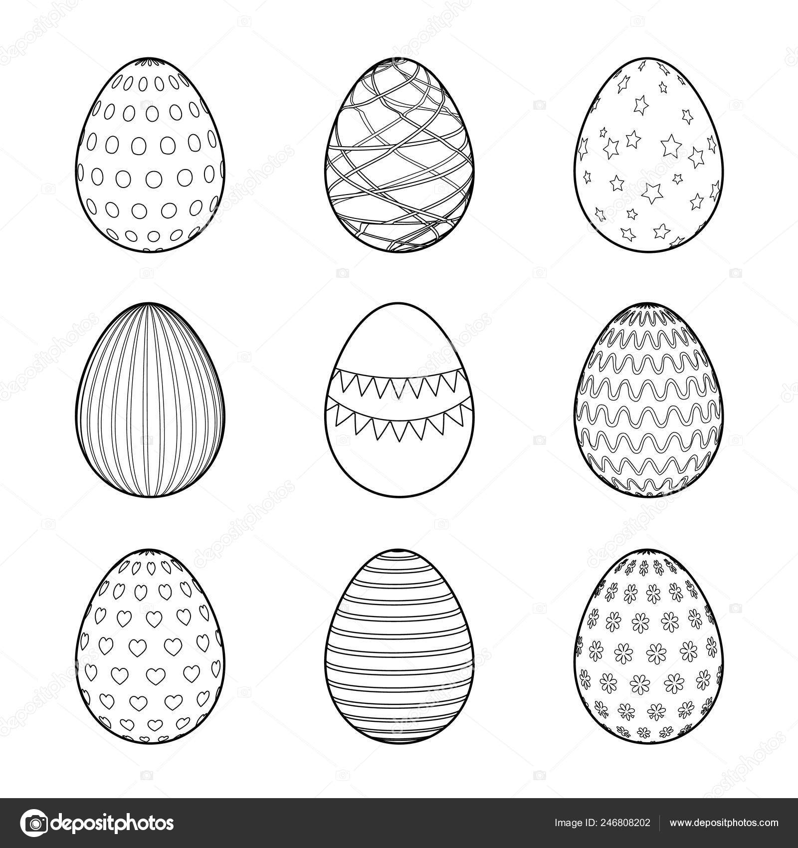 Download Easter Eggs Set Coloring Book Page Vector Illustration Vector Image By C Marbom Vector Stock 246808202