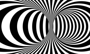 Black and white lines optical illusion clipart