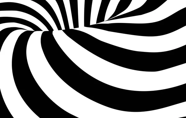 Abstrato preto e branco ondulado listras fundo — Vetor de Stock
