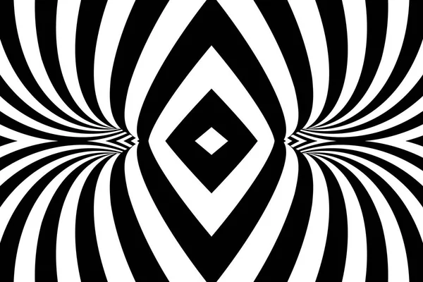 Linee in bianco e nero illusione ottica — Vettoriale Stock
