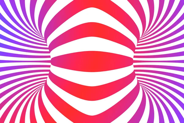 Linee colorate illusione ottica. Vettore a spirale astratto a strisce — Vettoriale Stock