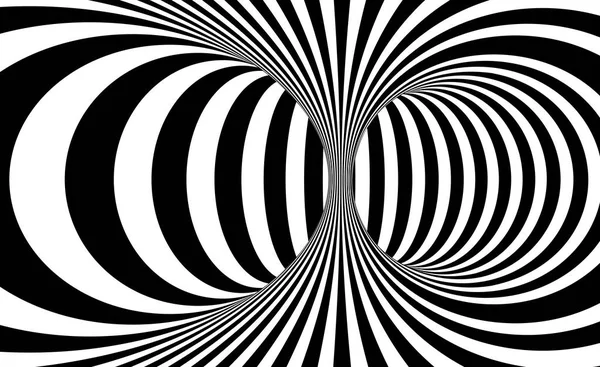 Linee in bianco e nero illusione ottica — Vettoriale Stock