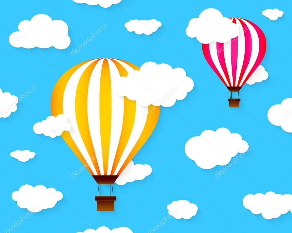 Colorful hot air balloons. Vector illustration