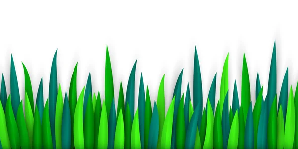 Folhas verdes estilo corte de papel no fundo branco — Vetor de Stock